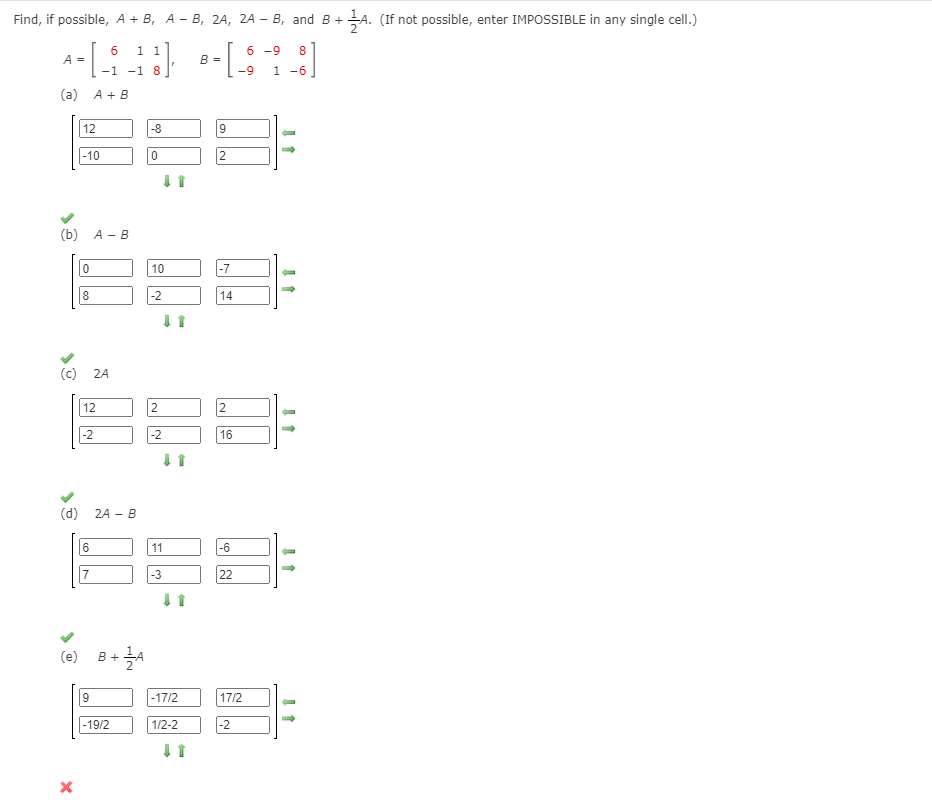 Solved Find, If Possible, A + B, A- B, 2A, 2A – B, And B + | Chegg.com