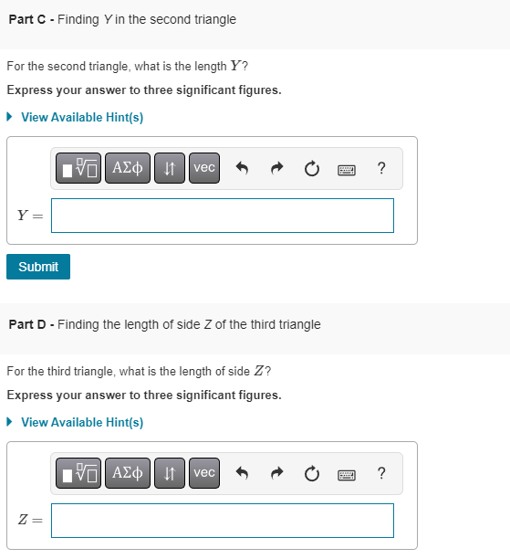 Solved Learning Goal: Three Triangles Are Shown, The First | Chegg.com