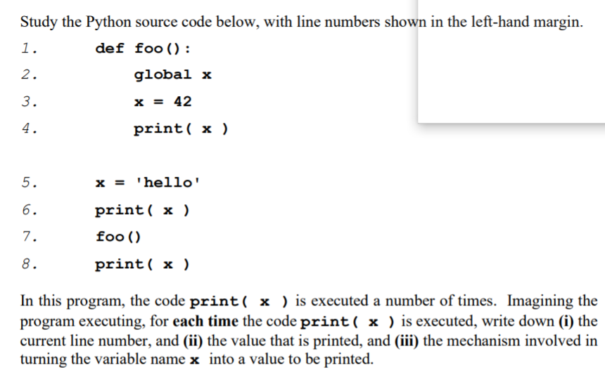 Solved Study the Python source code below, with line numbers | Chegg.com