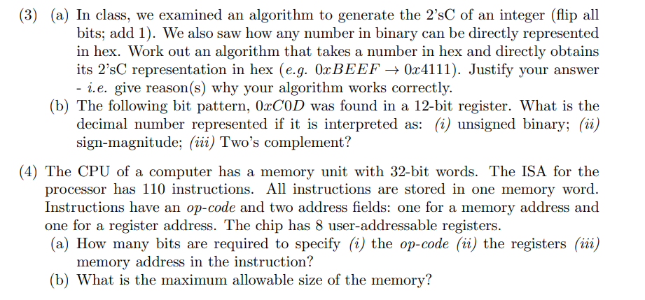 (3) (a) In class, we examined an algorithm to | Chegg.com