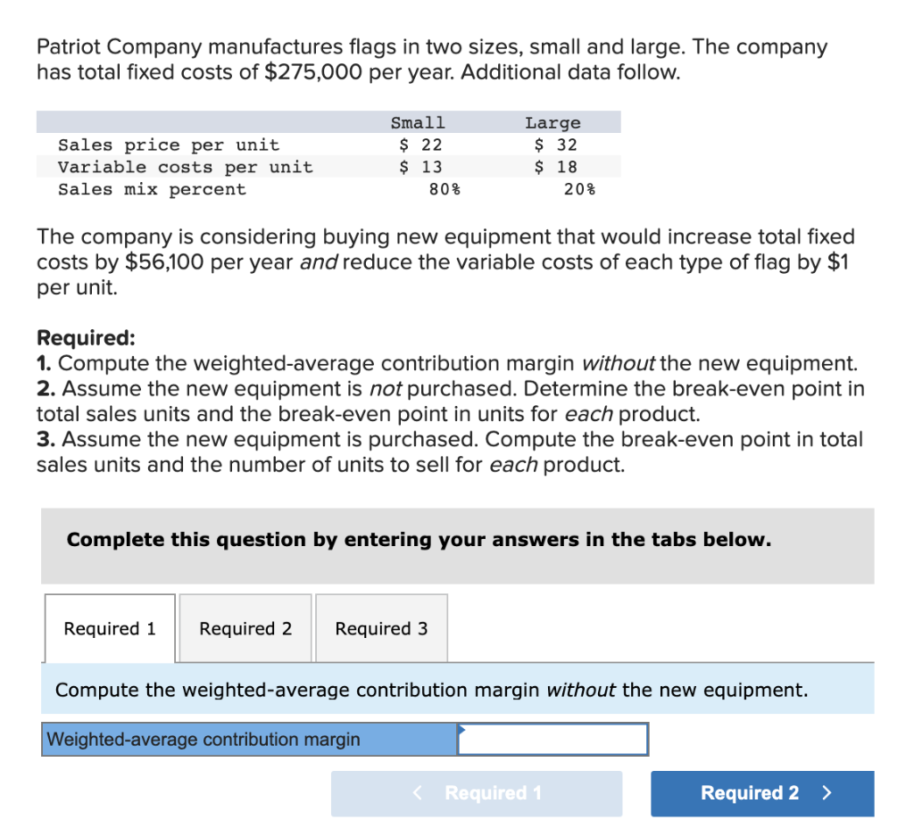Solved Patriot Company manufactures flags in two sizes,