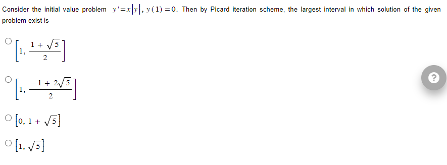 Solved Consider the initial value problem y′=x∣y∣,y(1)=0. | Chegg.com