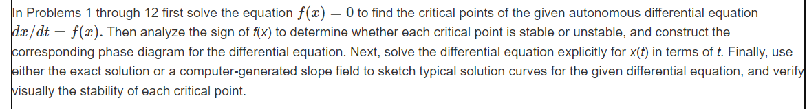 Solved In Problems 1 through 12 first solve the equation | Chegg.com