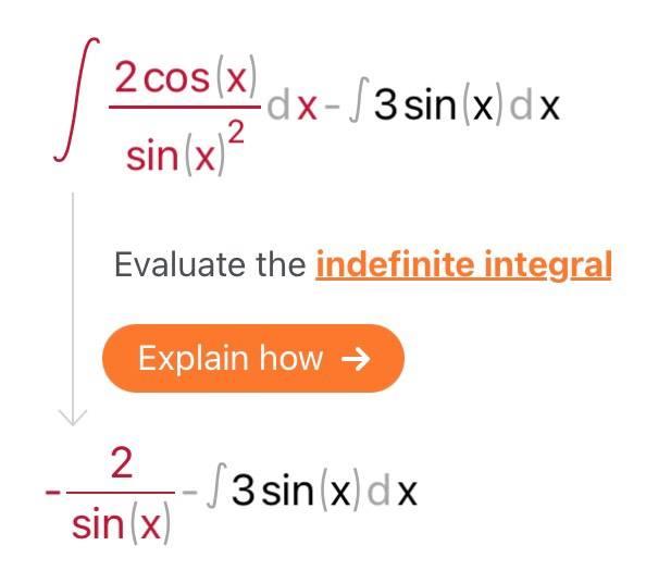 Solved 2 cos x) -dx-3 sin x) dx sin(x)? Evaluate the | Chegg.com