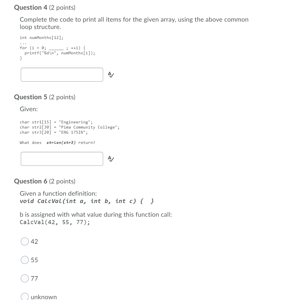 Solved Question 4 (2 points) Complete the code to print all | Chegg.com