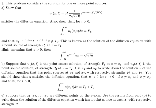 Solved 3. This problem considers the solution for one or | Chegg.com