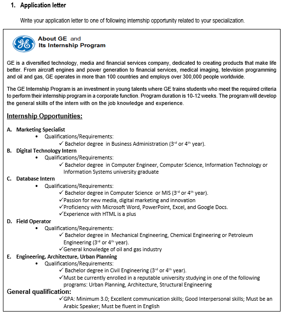 mechanical engineering internship cover letter