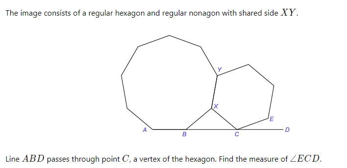 Solved The image consists of a regular hexagon and regular | Chegg.com