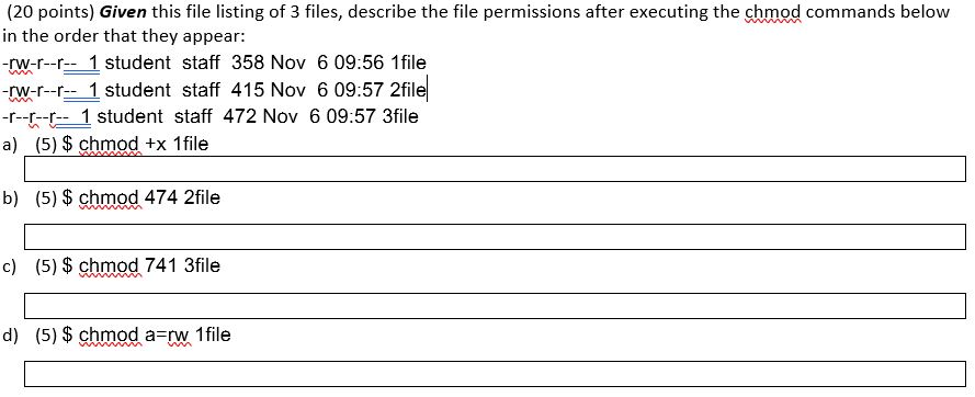 Solved W Points Given This File Listing Of 3 Files Chegg Com