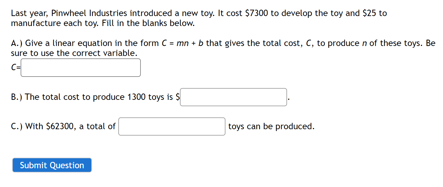 Solved Last year, Pinwheel Industries introduced a new toy.