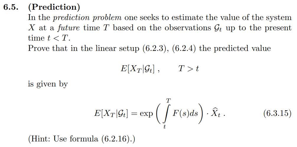 Solved 5. (Prediction) In the prediction problem one seeks | Chegg.com