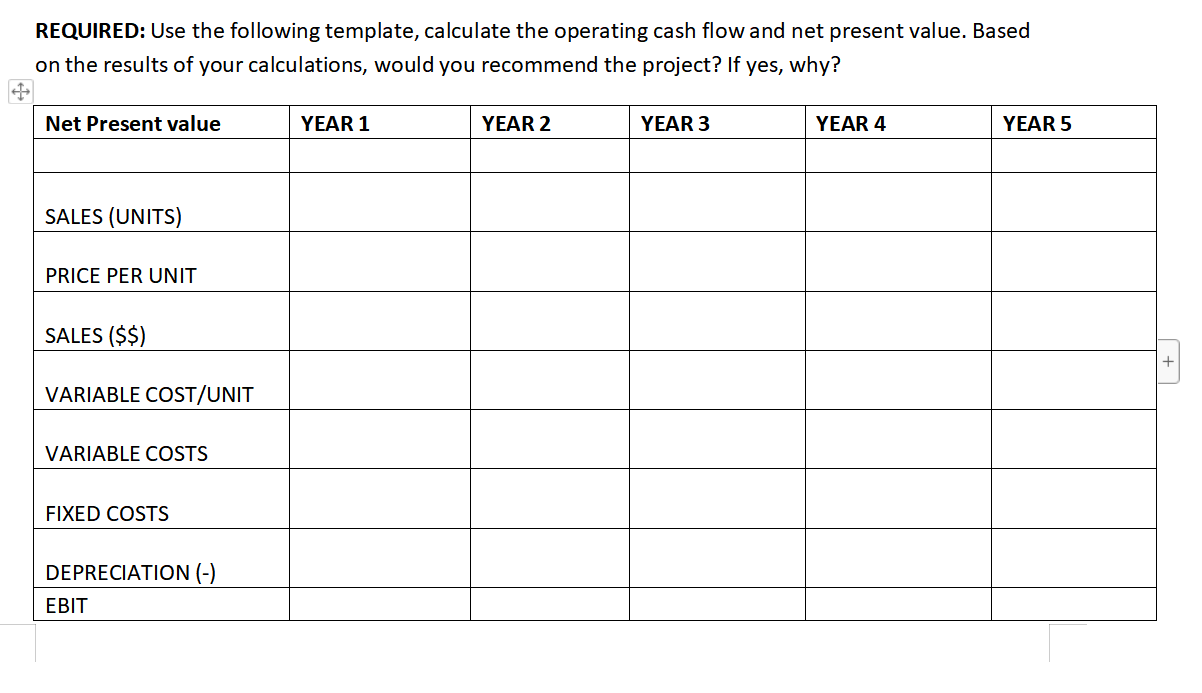 Solved Example Npv Template A Company Is Considering To Buy 