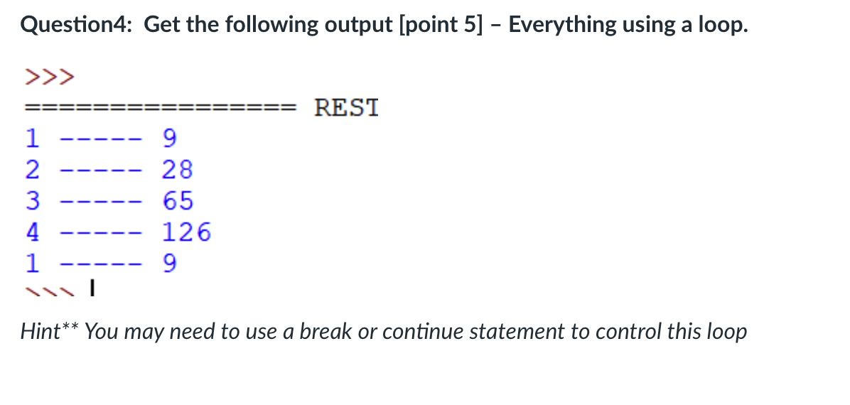 Solved Question4: Get the following output [point 5] - | Chegg.com