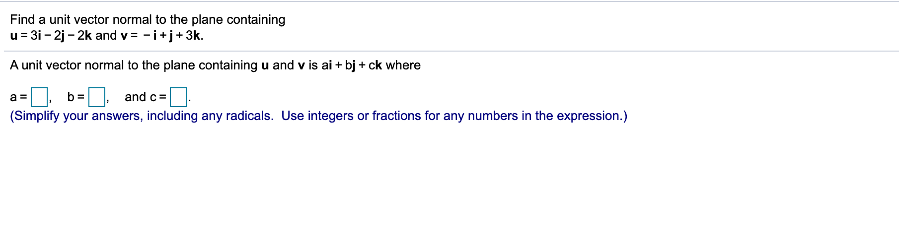 Solved Find a unit vector normal to the plane containing u = | Chegg.com
