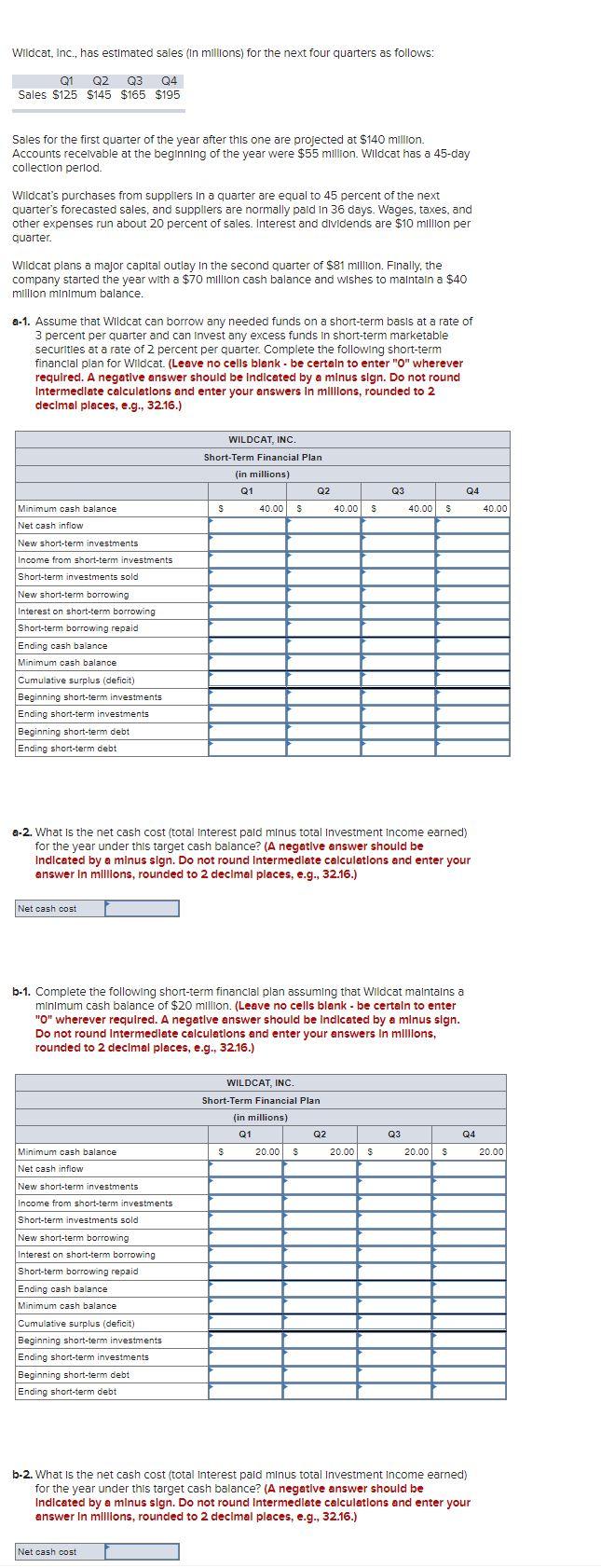 Solved I Have The Entire First Part Looking For B-1 And B-2 | Chegg.com