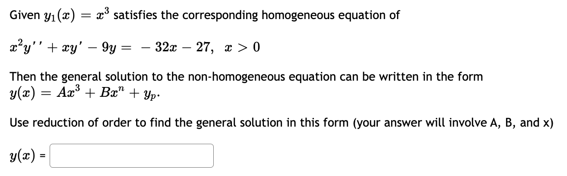 Solved Given Y1 X X3 Satisfies The Corresponding