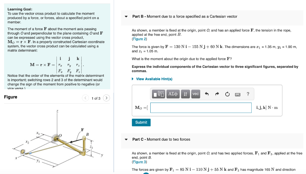 Solved Learning Goal: To use the vector cross product to | Chegg.com