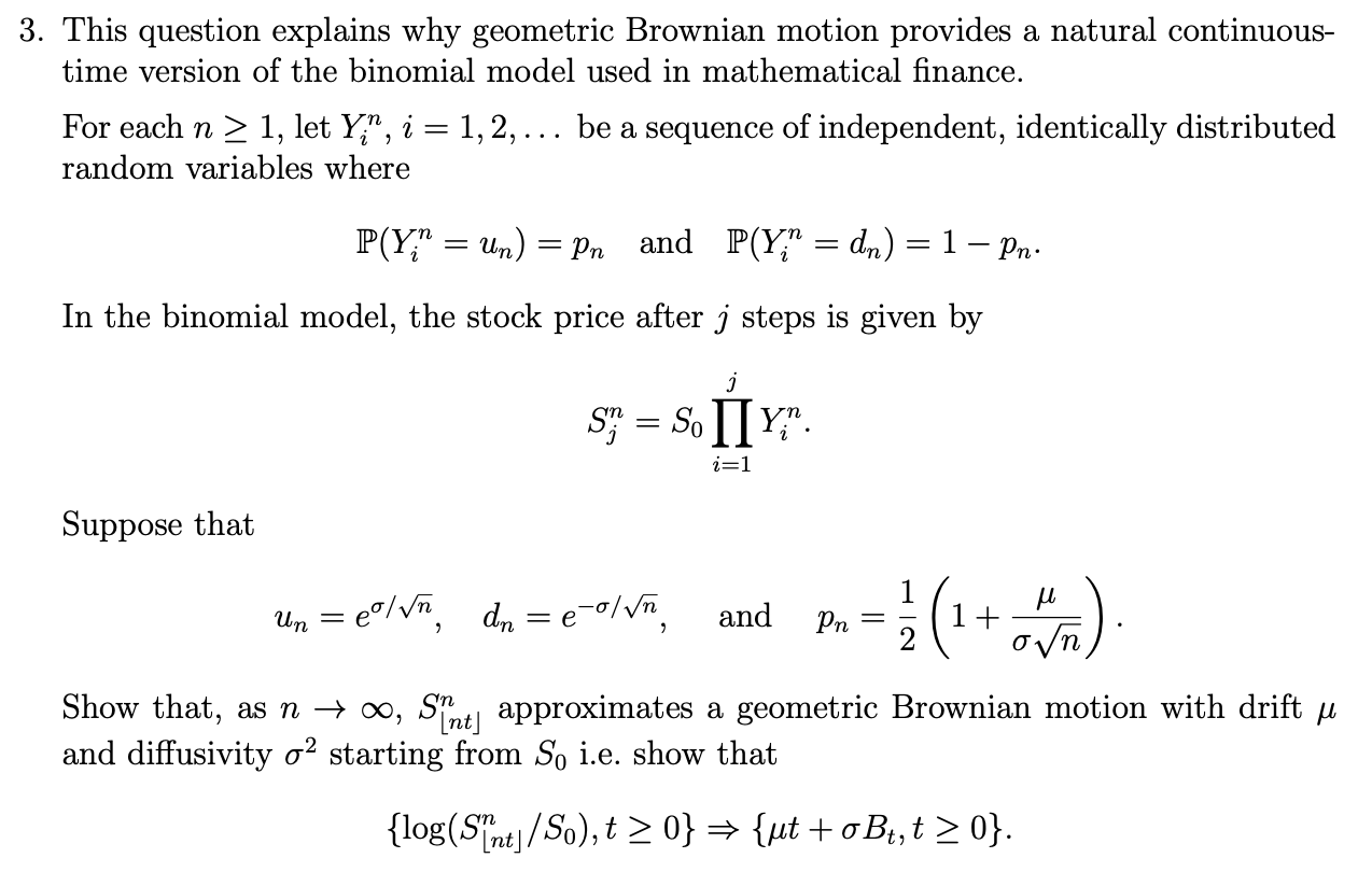 3 This Question Explains Why Geometric Brownian Chegg Com