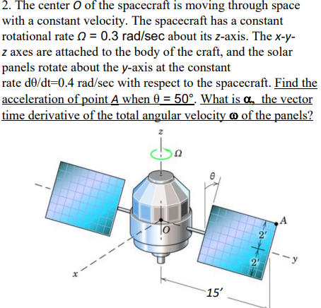 Solved 2. The center of the spacecraft is moving through | Chegg.com