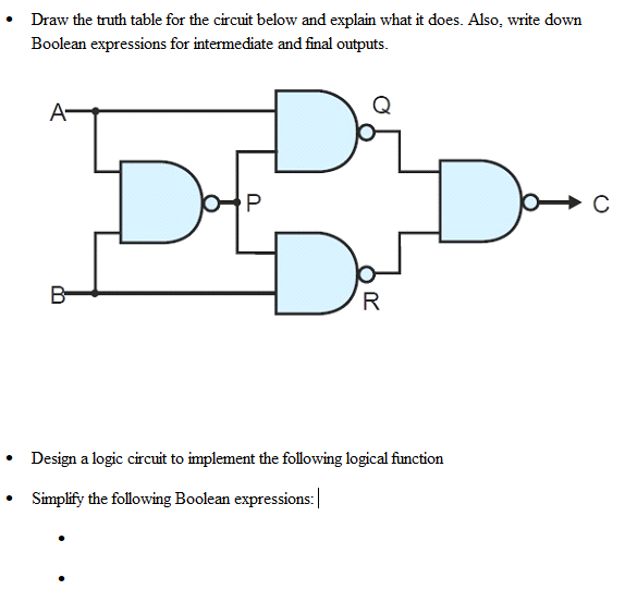 Solved • Draw the truth table for the circuit below and | Chegg.com