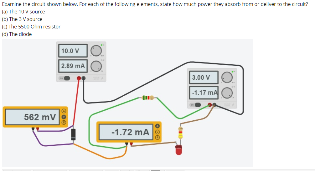 Solved Examine the circuit shown below. For each of the | Chegg.com