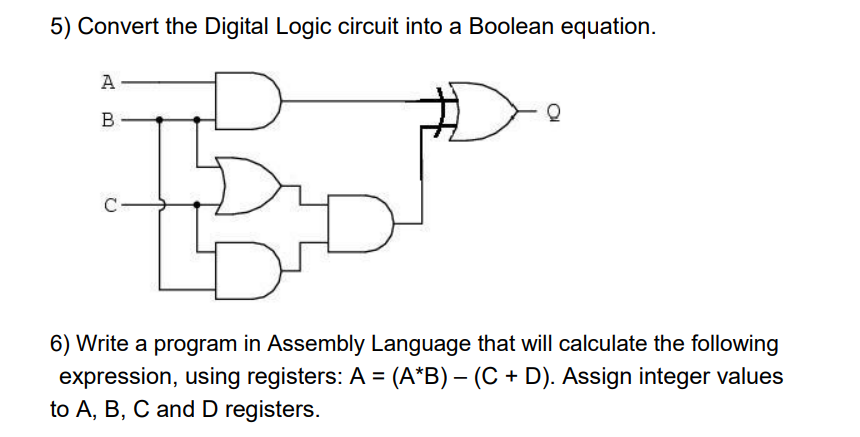 Solved 5) Convert The Digital Logic Circuit Into A Boolean | Chegg.com