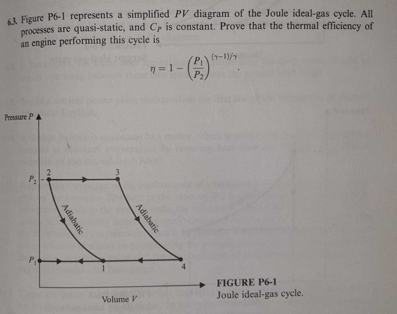 Solved 6.3. Figure P6-1 represents a simplified PV diagram | Chegg.com