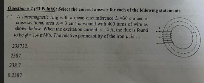 Solved Question #2 (33 Points): Select the correct answer | Chegg.com