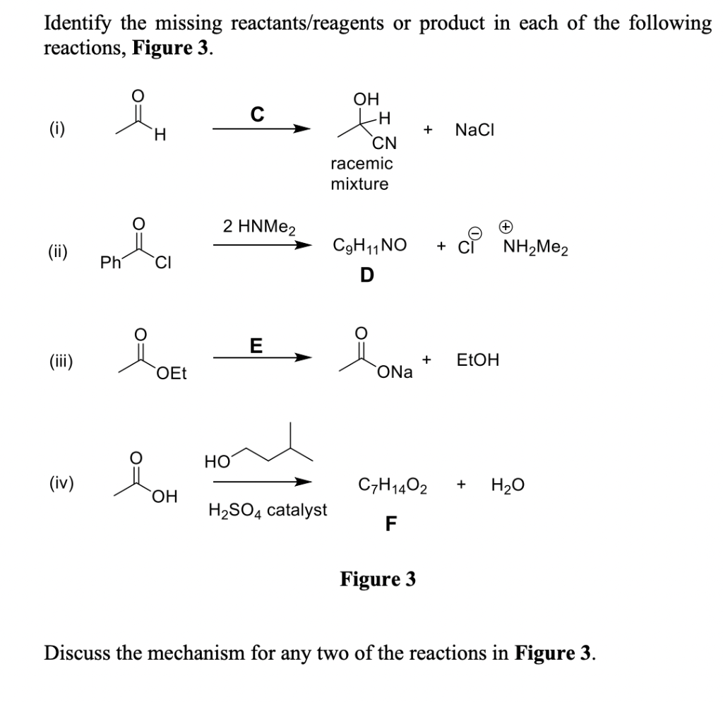 Solved Identify the missing reactants/reagents or product in | Chegg.com