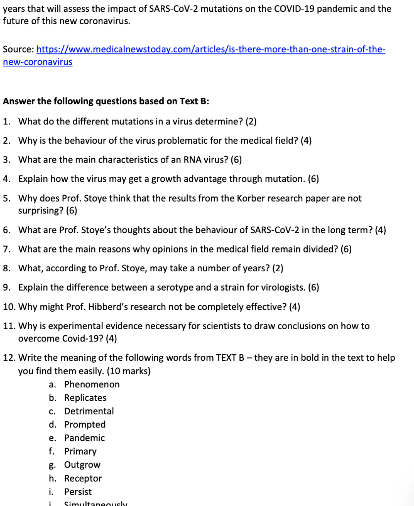 Text B Long Reading: Read The Text Below And Answer | Chegg.com