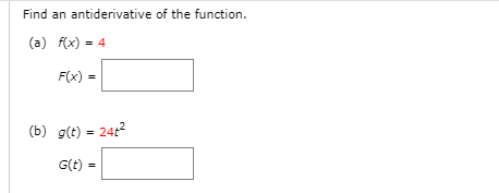 Solved Find An Antiderivative Of The Function A F X Chegg Com