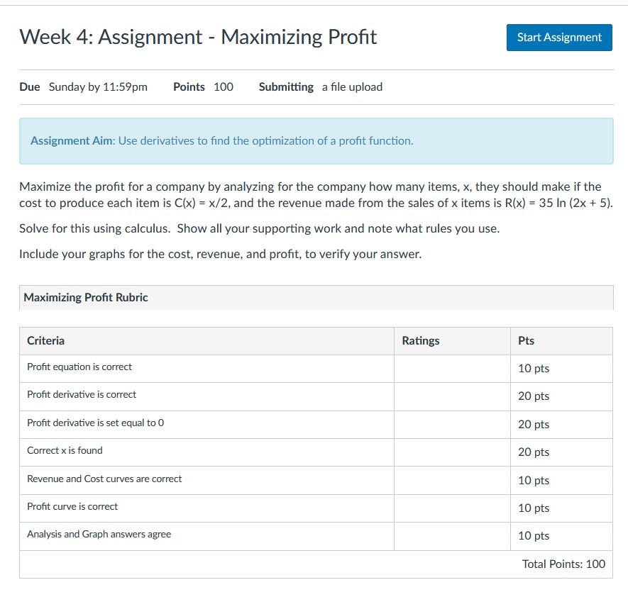 assignment 02.05 maximizing profit