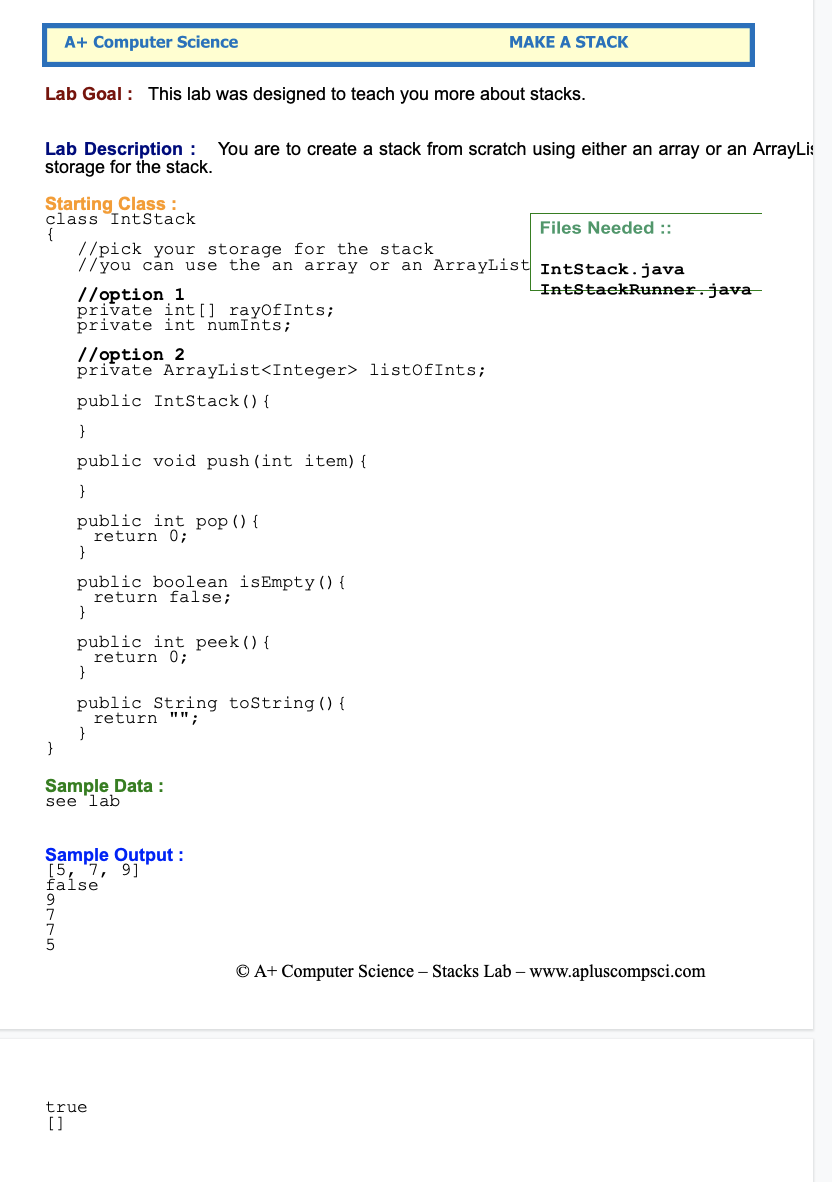 Solved I am currently learning about Stacks in my Java | Chegg.com
