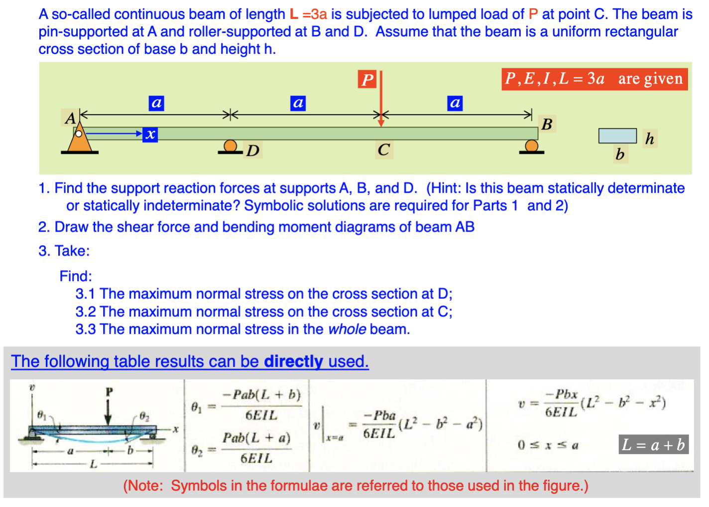 solved-a-so-called-continuous-beam-of-length-l-3a-is-chegg