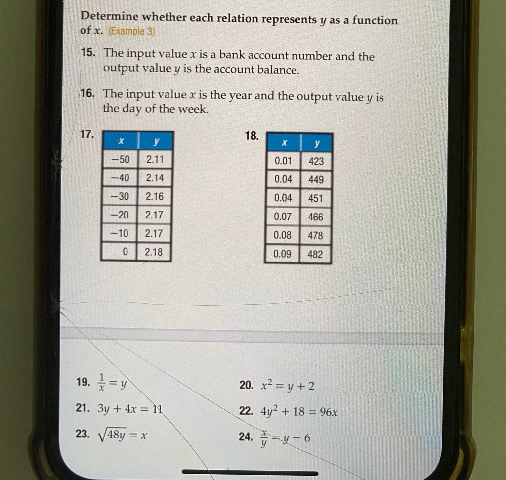 Solved Determine Whether Each Relation Represents Y As A 6991