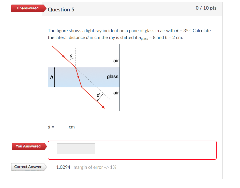 Solved Unanswered Question 5 0 / 10 pts The figure shows a | Chegg.com