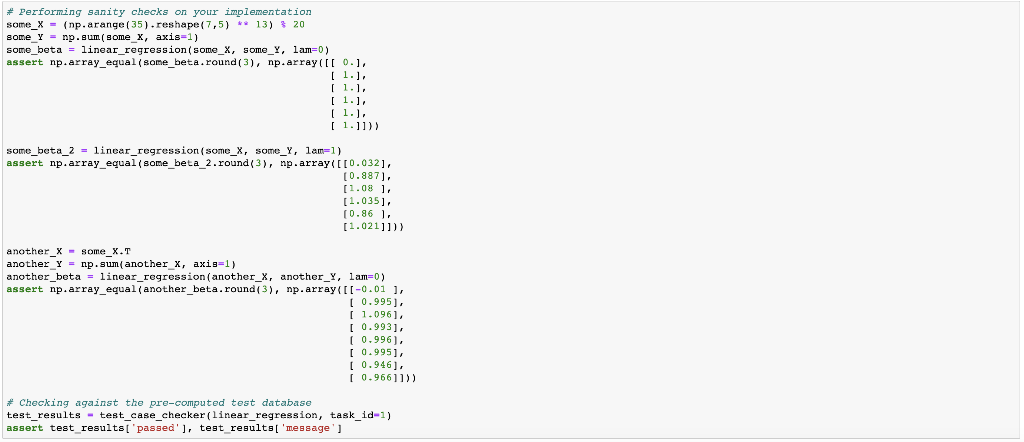 Write a function linear_regression that fits a | Chegg.com