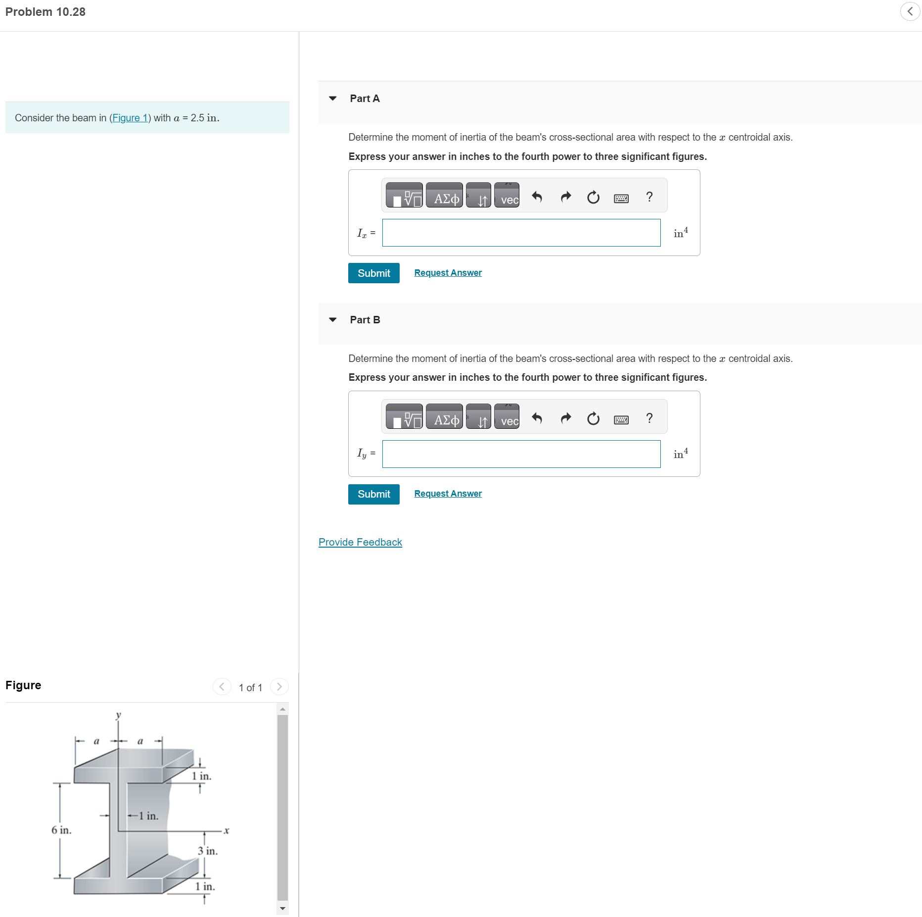 Consider The Beam In (Figure 1) With A=2.5in. | Chegg.com