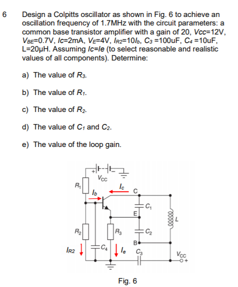 Design A Colpitts Oscillator As Shown In Fig 6 To 7351