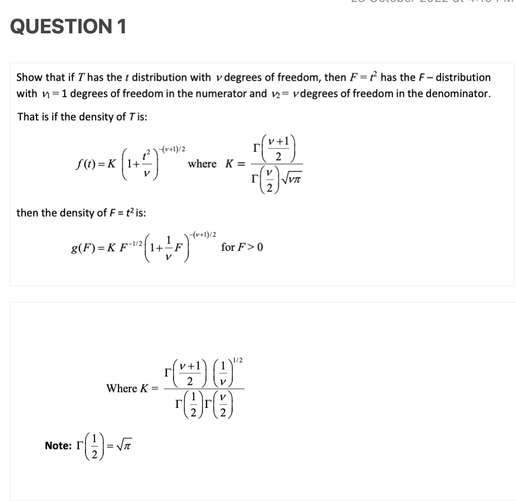 t distribution with infinite degrees of freedom