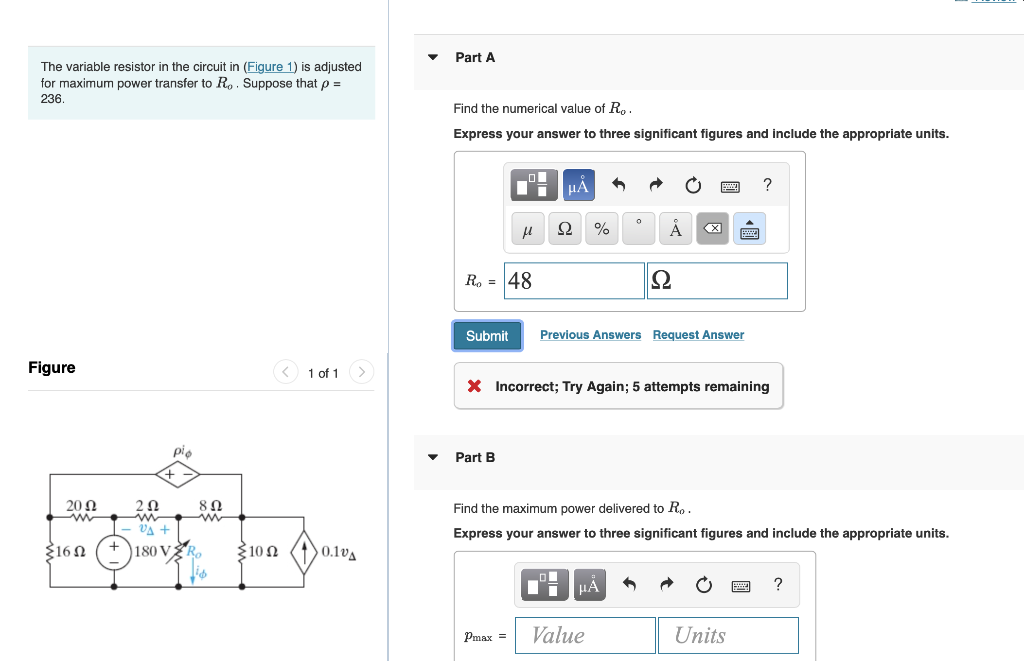 Solved The Variable Resistor In The Circuit In Figure 1 Is