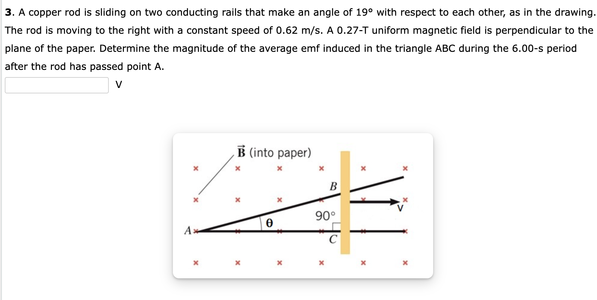 Solved 3. A copper rod is sliding on two conducting rails