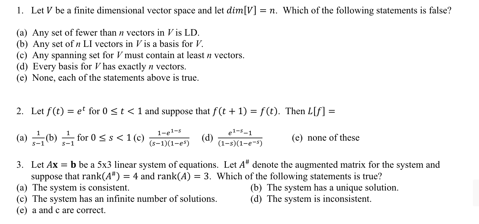 Solved 1 Let V Be A Finite Dimensional Vector Space And Chegg Com