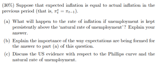 Solved 30 Suppose That Expected Inflation Is Equal To 2903