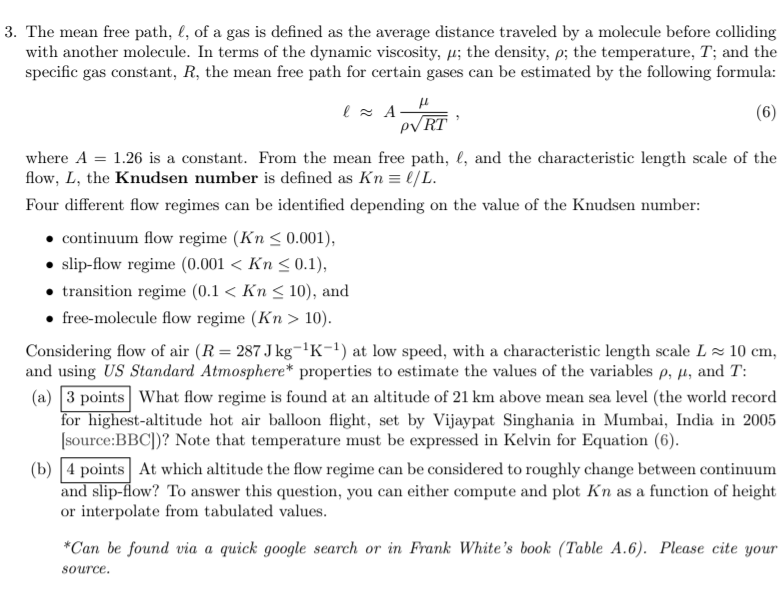 Solved 3. The mean free path, l, of a gas is defined as the | Chegg.com