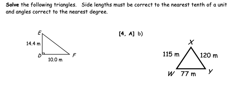 solving for side lengths of right triangles assignment edgenuity