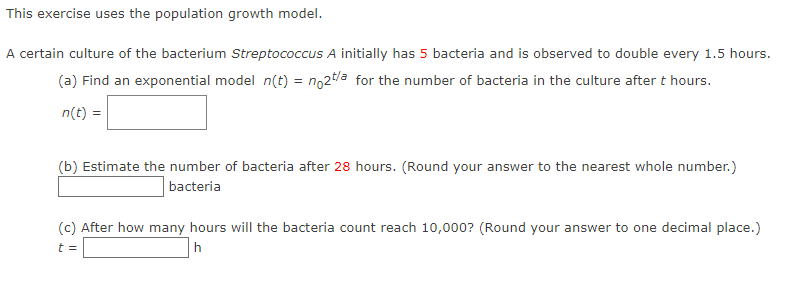 Solved This Exercise Uses The Population Growth Model. A | Chegg.com