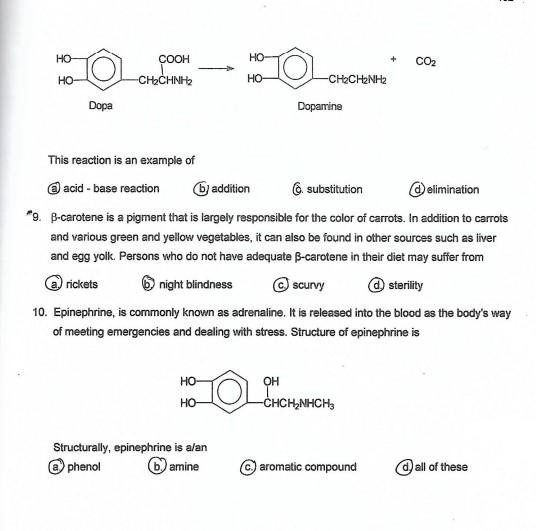 Solved A Importance of Organic Chemistry in Our Lives The