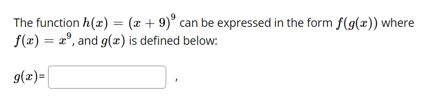 Solved The Function H X X 9 º Can Be Expressed In Th Chegg Com