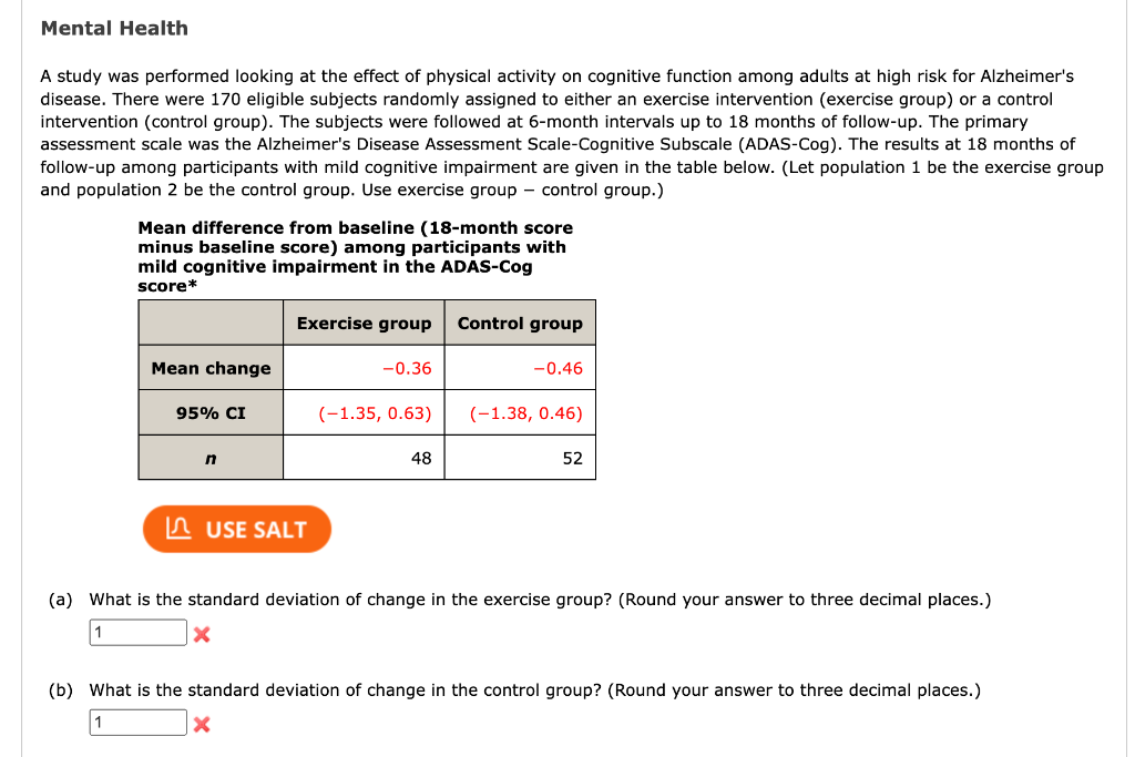 Solved A study was performed looking at the effect of | Chegg.com